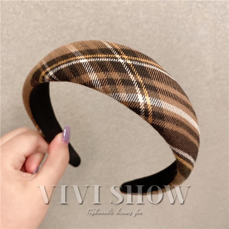 2点セット カチューシャ ワイドカチューシャ チェック ヘア  