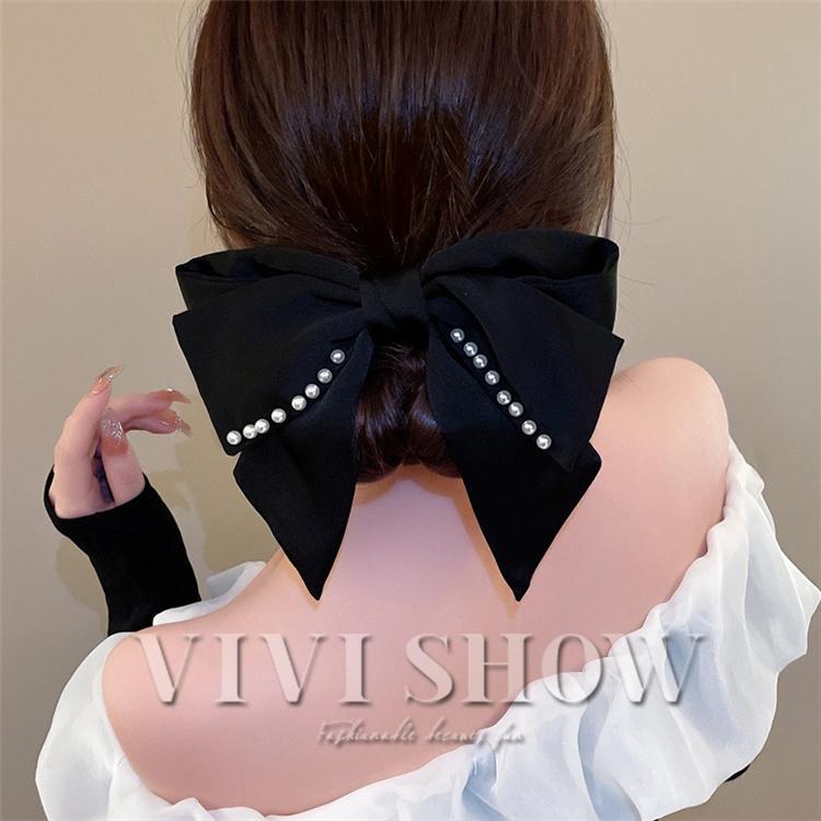 ブラック　髪留め　バレッタ　レディース　優雅　ヘアアクセサリー バレッタ ヘアアクセサリーおしゃれ 人気 可愛い 髪飾り ポニーテール