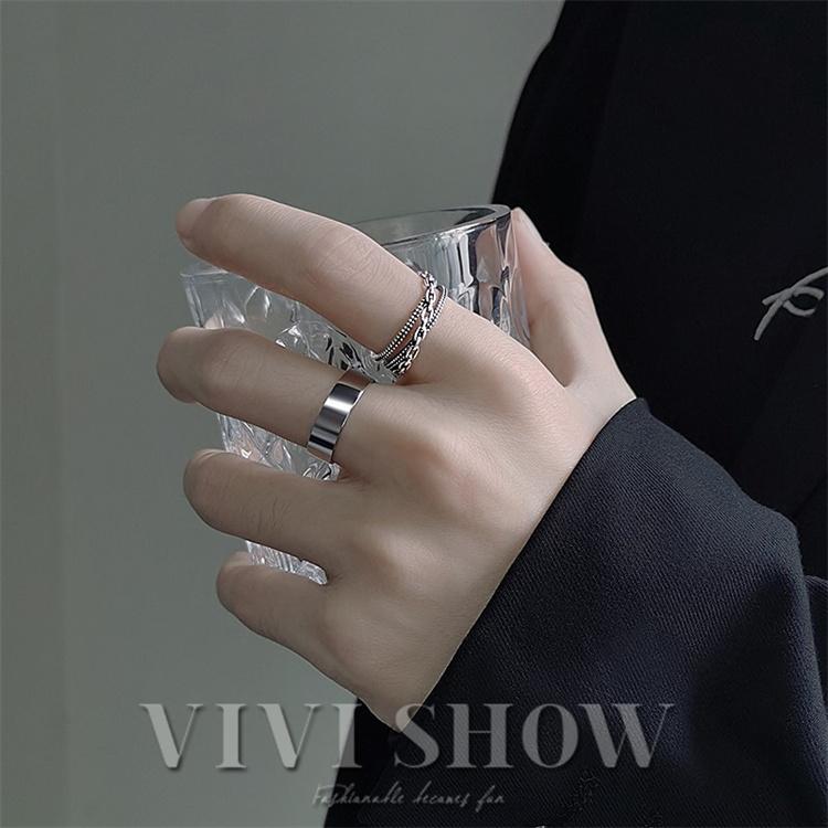 2枚セット メンズ 指輪 リング アクセサリー シンプル カジュアル 普段