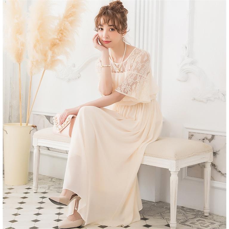 パーティードレス 結婚式 服装 ドレス フォーマル ワンピース 韓国 ロング丈 体型カバー 顔合わせ お呼ばれ 大きいサイズ 袖あり パーティードレス 結婚式 服装 ドレス フォーマル ワンピース 韓国