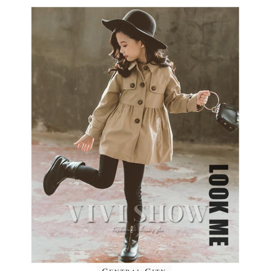 トレンチコート キッズ 子供服 女の子 アウター ロングコート