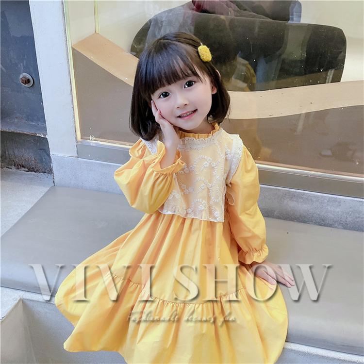 キッズ 子供服 ジュニア ワンピース 長袖 かわいい おしゃれ シンプル お呼ばれ ギャザー vivishow｜vivishow777｜06