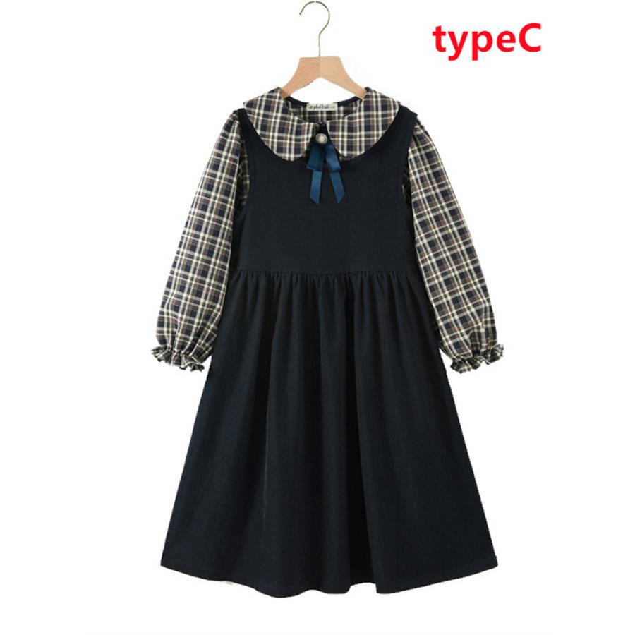 ジュニア キッズ 子供服 ワンピース チェック柄 かわいい 制服風