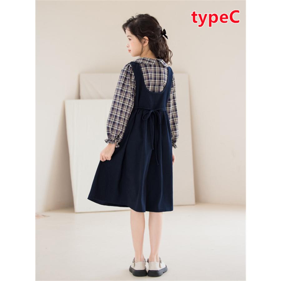 ジュニア キッズ 子供服 ワンピース チェック柄 かわいい 制服風