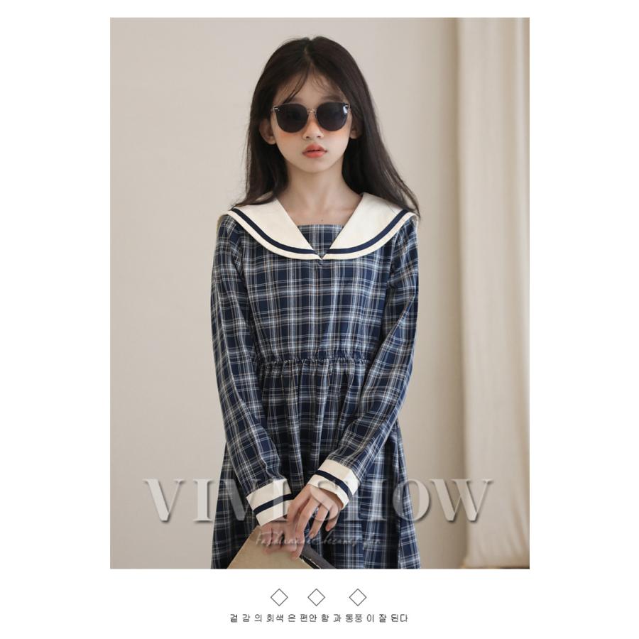 ジュニア キッズ 子供服 ワンピース チェック柄 かわいい 制服風