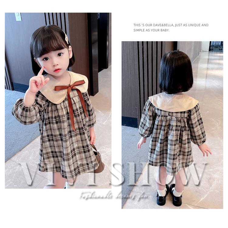 キッズ ジュニア 子供服 ワンピース 長袖 可愛い チェック柄 きれい