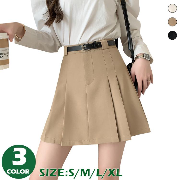 レディース スカート ミニスカート シンプル プリーツ カジュアル