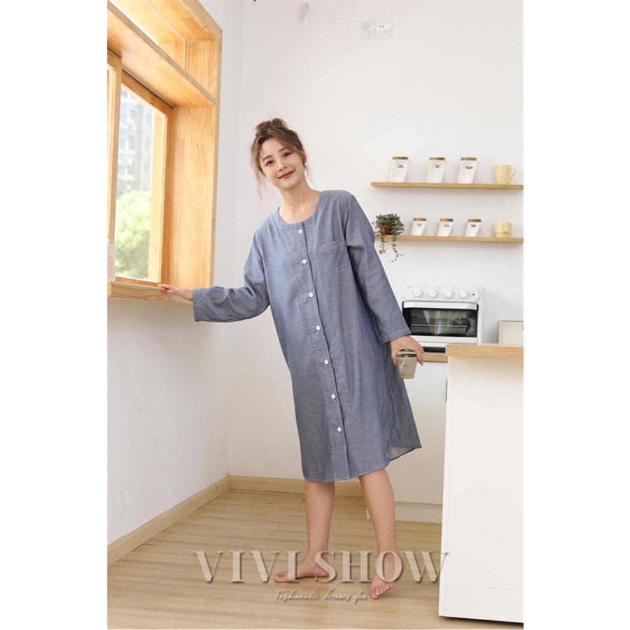 レディース パジャマ ルームウェア シンプル ワンピースタイプ