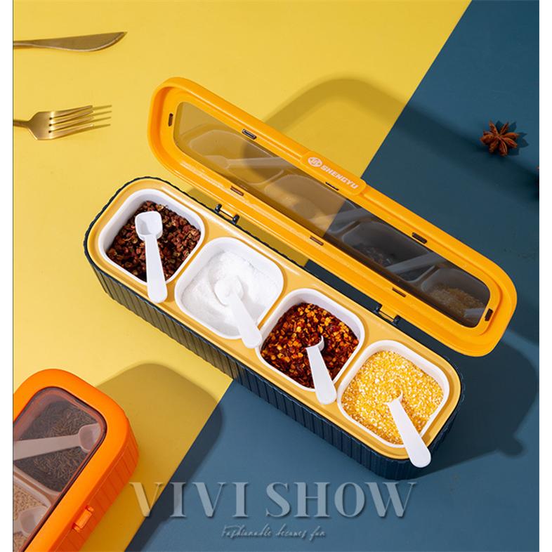 キッチン 台所用品 調味料入れ 調味料 スパイス 4コマ ケース 使い