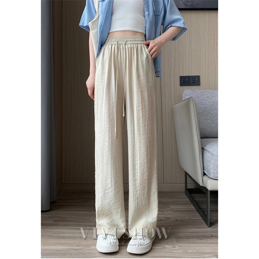 レディース パンツ ワイドパンツ 長ズボン ゆったり ウエストゴム ひも