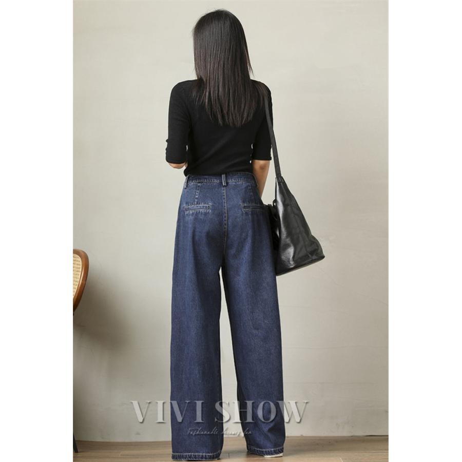 デニムパンツ レディース レギンス 春秋冬 ワイドデニム ワイドパンツ