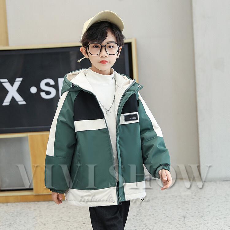 男の子用 中綿製の厚手のコート 子供服 おしゃれ 洗練されたアウター