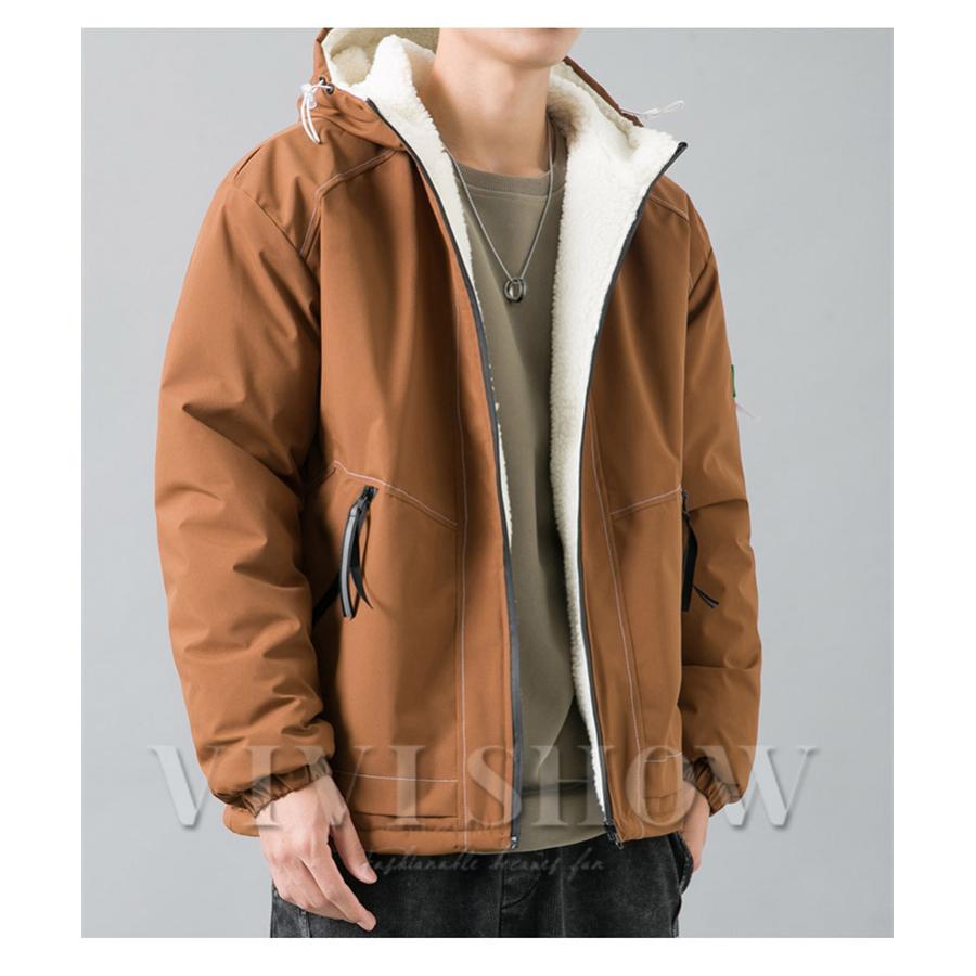 防寒コート メンズ 作業服 裏ボア フード付き ジャンパー 裏起毛 中綿冬物 Amazon | [KEFITEVD] 裏ボアジャケット 作業着 防寒着