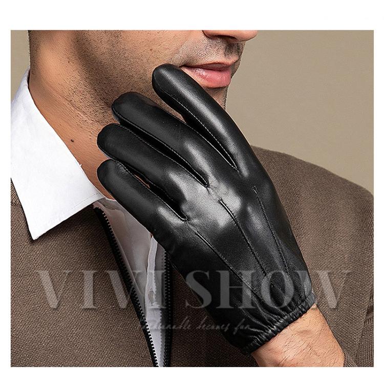 本革手袋 メンズ 五本指 革 スマホ対応 裏起毛 裏ボア付き 防寒