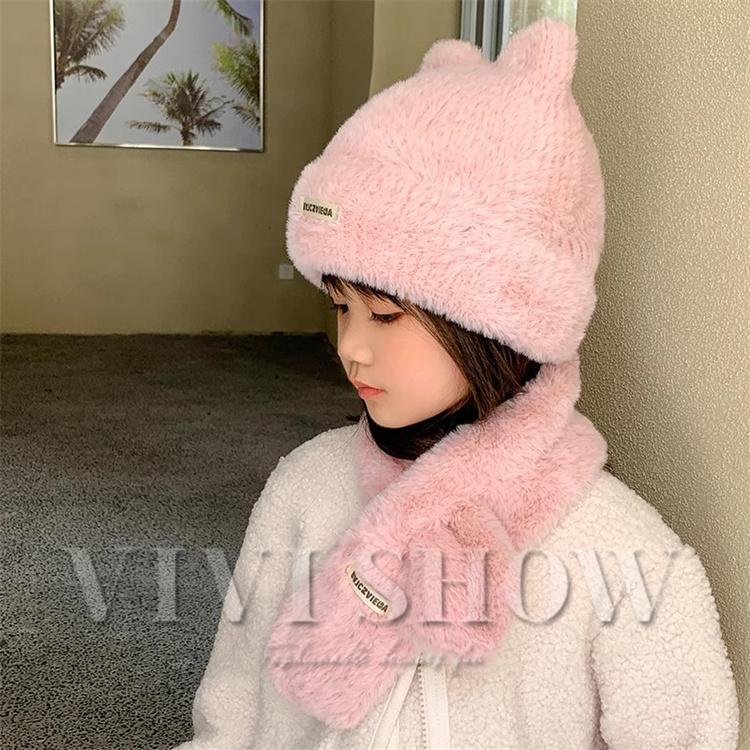 マフラー 襟巻き ニット帽子 2点セット キッズ ネックウォーマー 子供