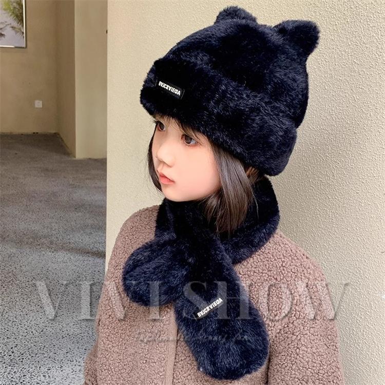 マフラー 襟巻き ニット帽子 2点セット キッズ ネックウォーマー 子供