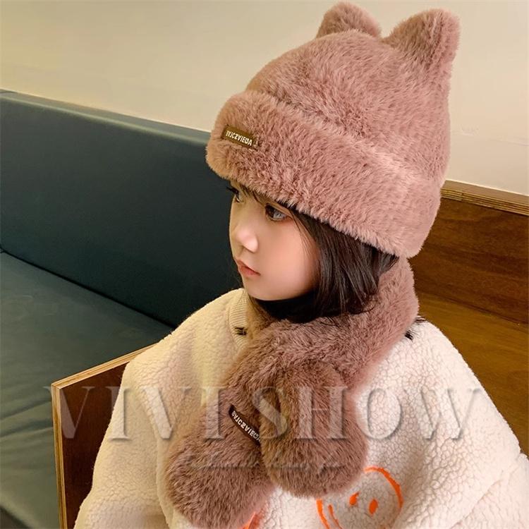 マフラー 襟巻き ニット帽子 2点セット キッズ ネックウォーマー 子供