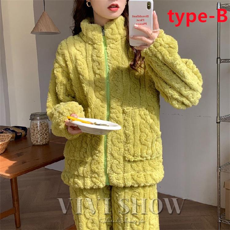 パジャマ もこもこ レディース フリース ルームウェア ジップアップ