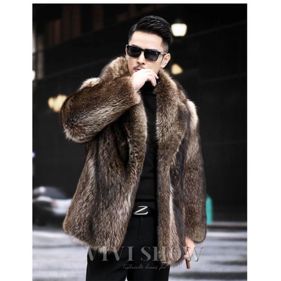 在庫処分即日発送 メンズファーコート 毛皮コート 新作 ファーコート  