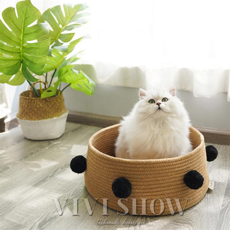 猫 ベッド 通年 編み かご ペット カゴ おしゃれ 洗える ペットハウス
