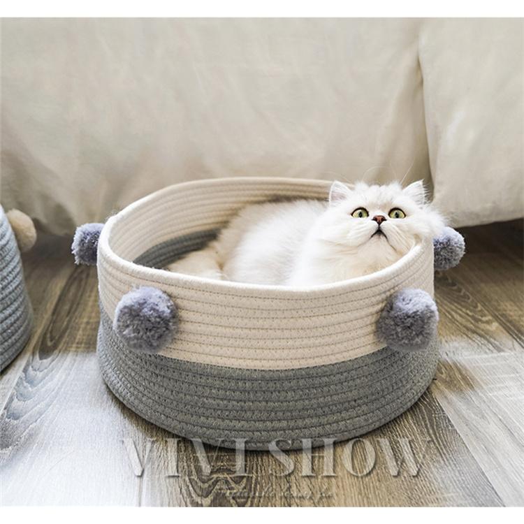 猫 ベッド 通年 編み かご ペット カゴ おしゃれ 洗える ペットハウス