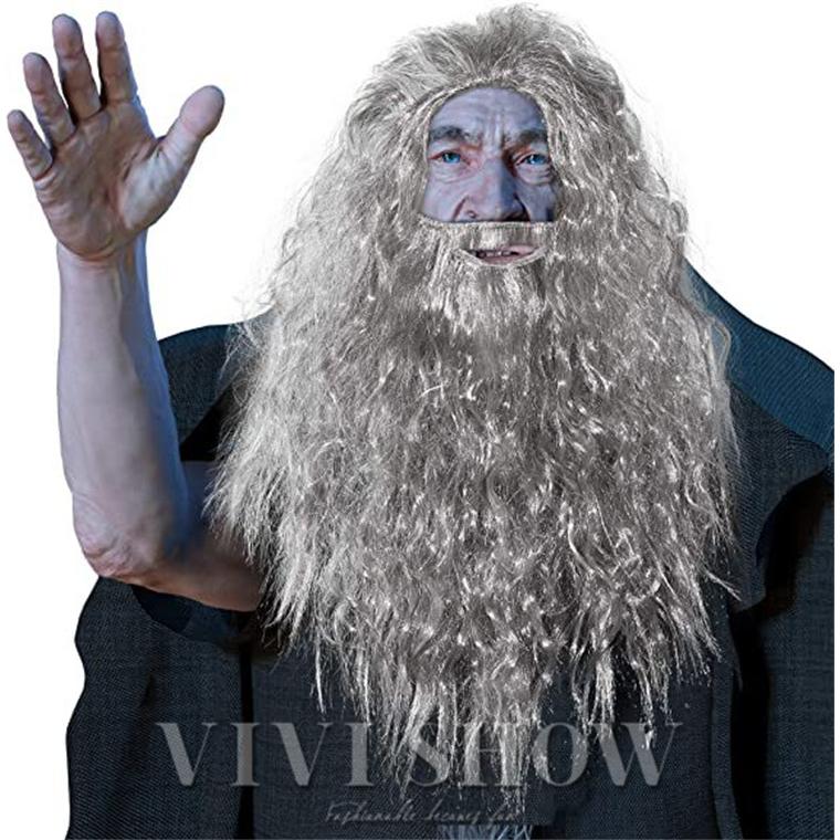 ハロウィン コスプレ パーティー マスク ひげ ロングヘア 仮装 学園祭