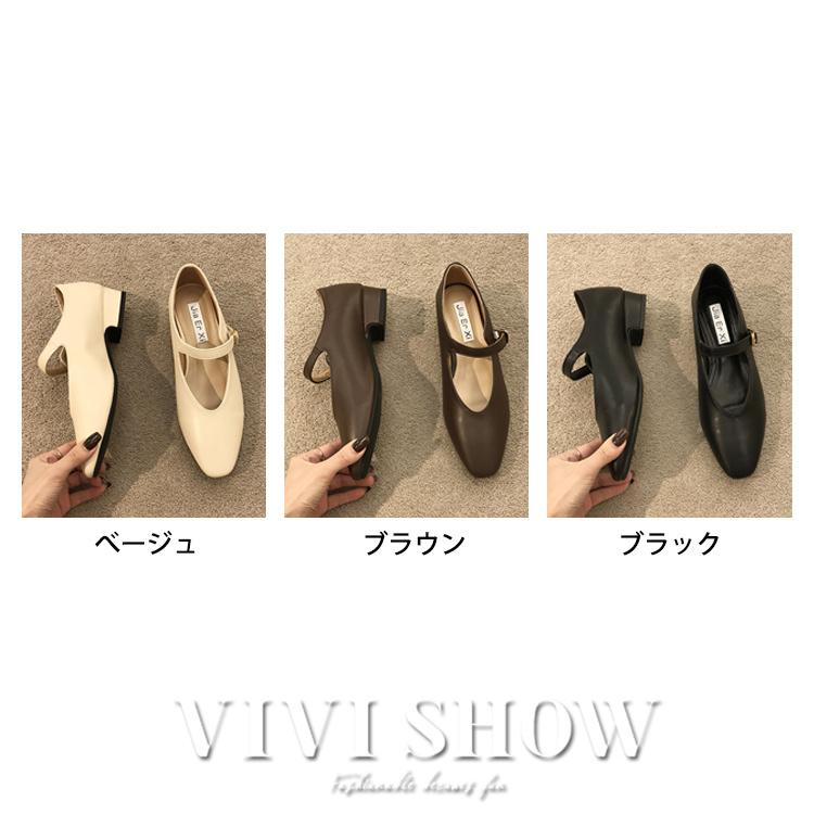 レディース 靴 パンプス ローヒール ストラップ おしゃれ シンプル
