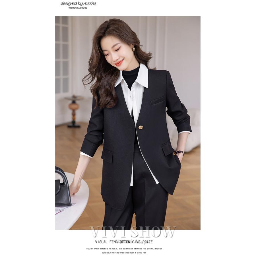 テーラードジャケット レディース スーツ ジャケット 無地 ビジネス