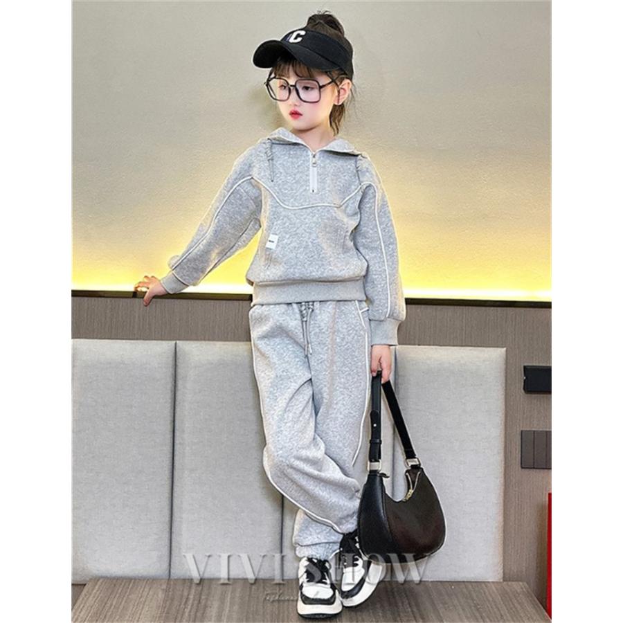 かわいい 上下セット キッズ 子供服 ジップアップ スウェット おしゃれ