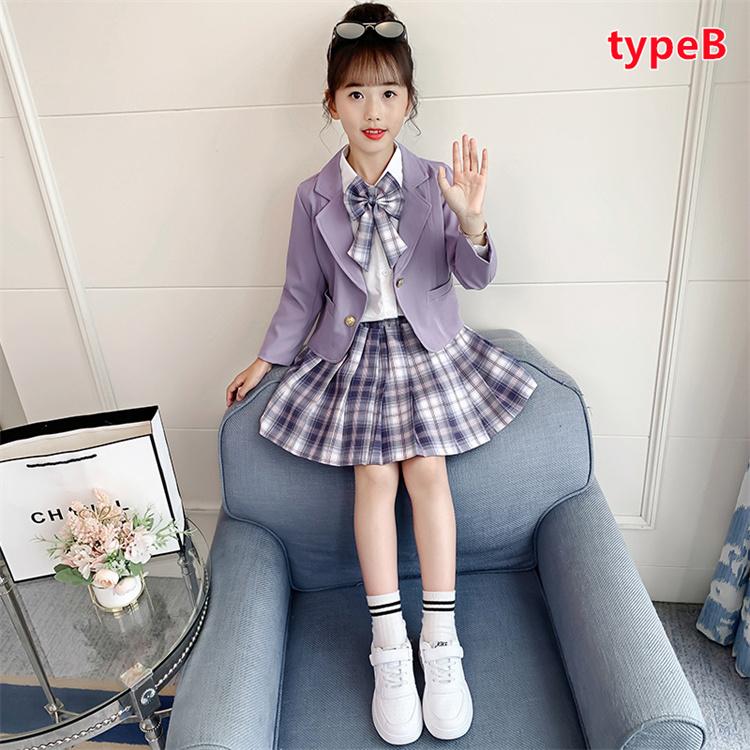 子供服 上下セット かわいい キッズ ブレザー リボン プリーツ風