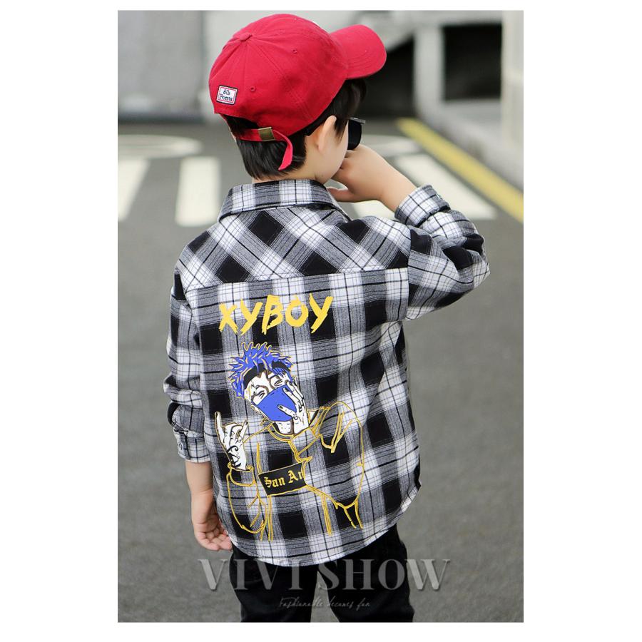 キッズ 子供服 シャツ風アウター フェザー シンプル おしゃれ チェック