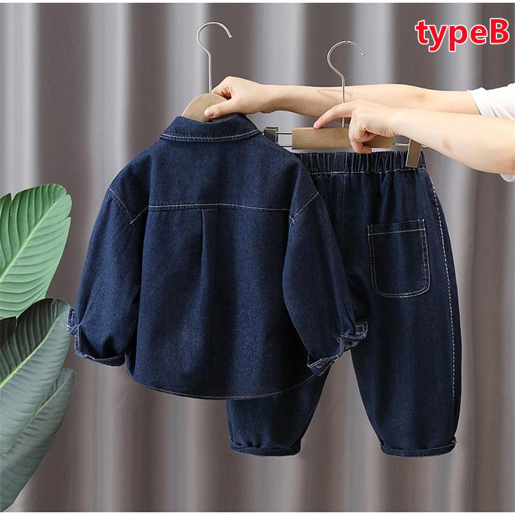 キッズ セットアップ 上下セット 子供服 作業着風 襟付き 動きやすい