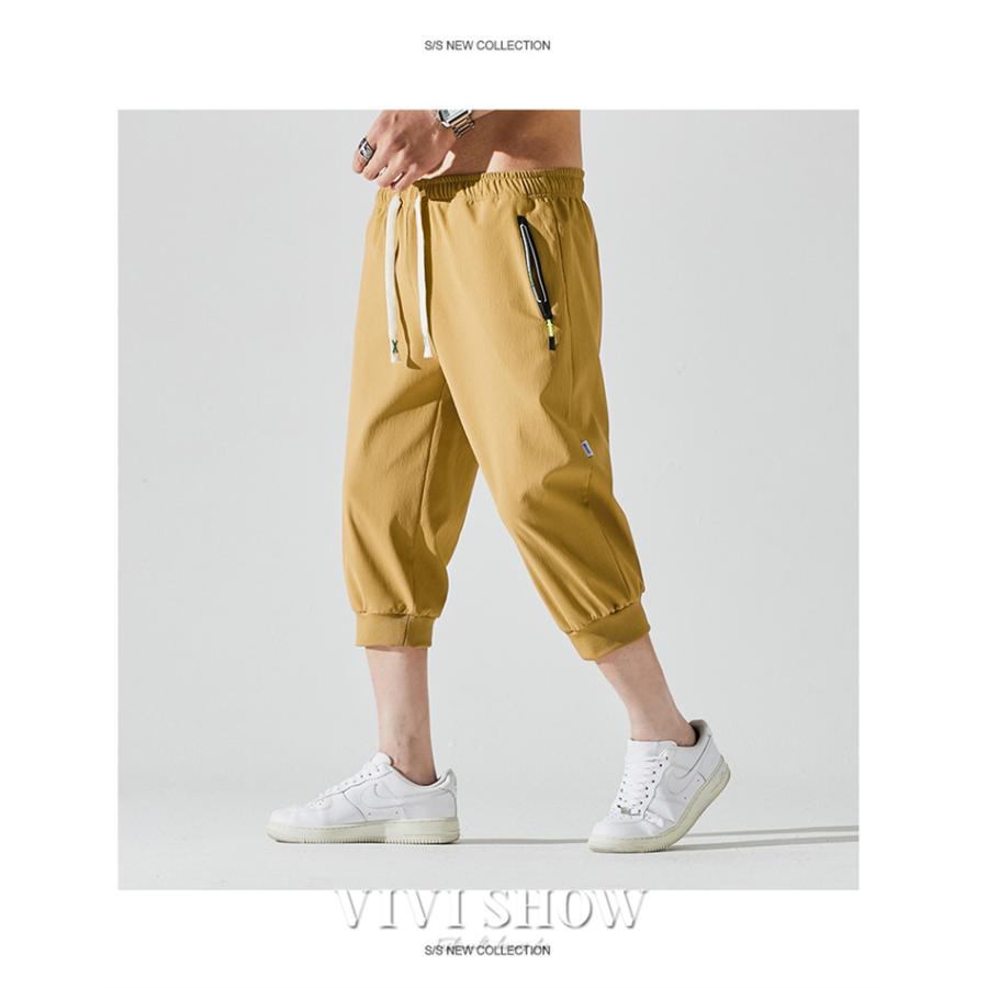 ハーフパンツ メンズ 7分丈 ひざ下 パンツ 七分丈 クロップドパンツ