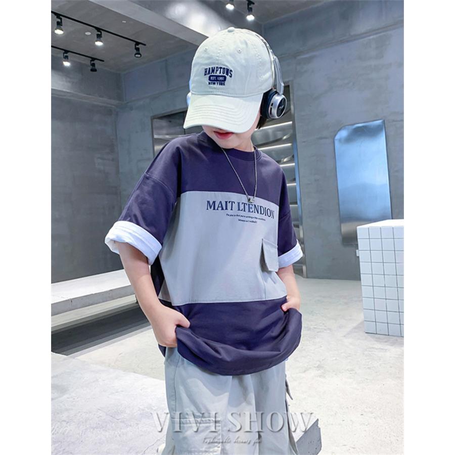 ジュニア Tシャツ 男児 半袖 ゆるTシャツ 夏 男の子 半袖Tシャツ
