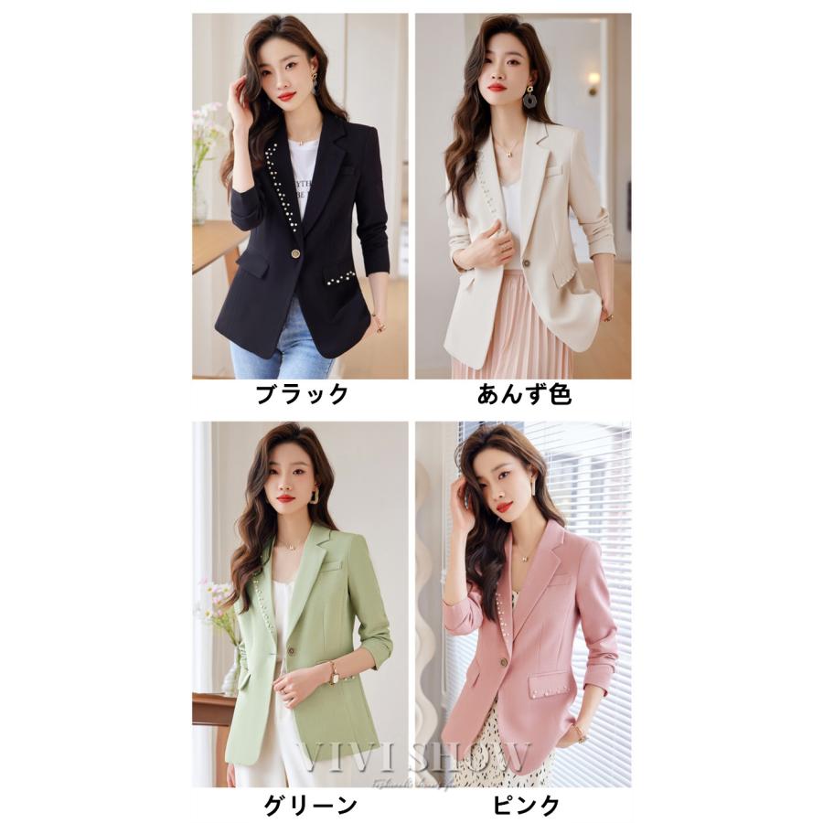 ジャケット レディース テーラードジャケット スーツ 長袖 薄手 着痩せ