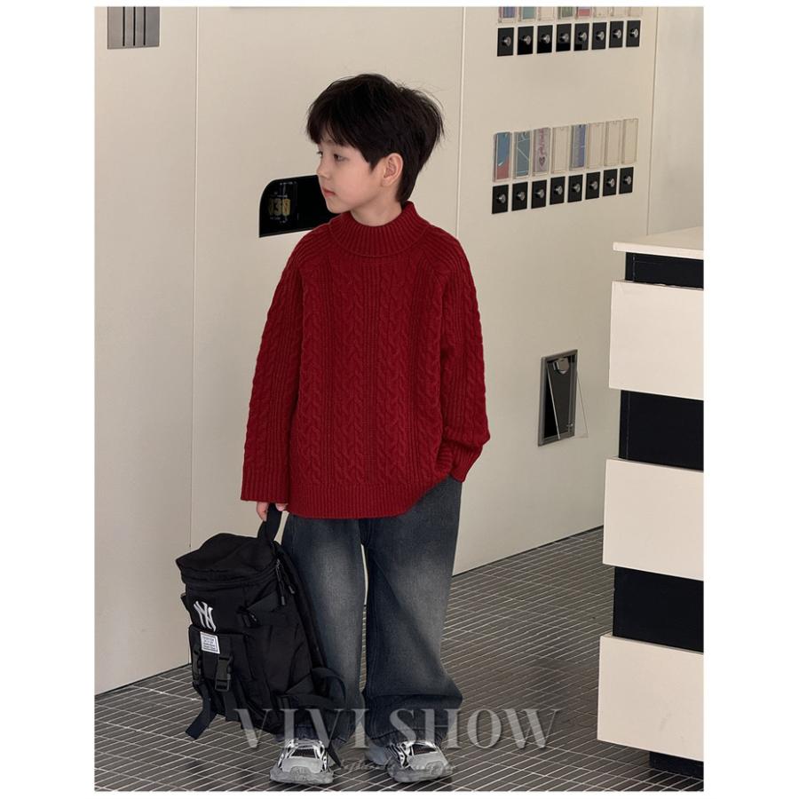 子供服 ニット プルオーバー セーター 秋冬 キッズ 男の子 トップス