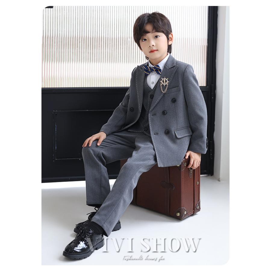 キッズスーツ 子供スーツ 6点セット 男の子 フォーマル スーツ 子供服