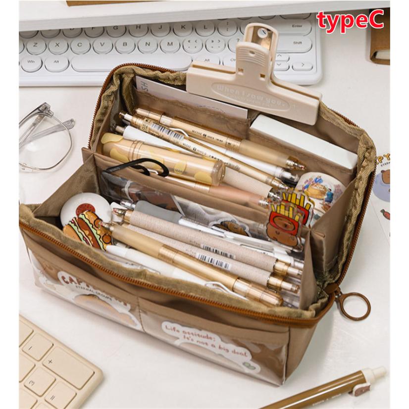 筆箱 ペンケース 大容量 仕切り おしゃれ シンプル 高校 中学 小学校