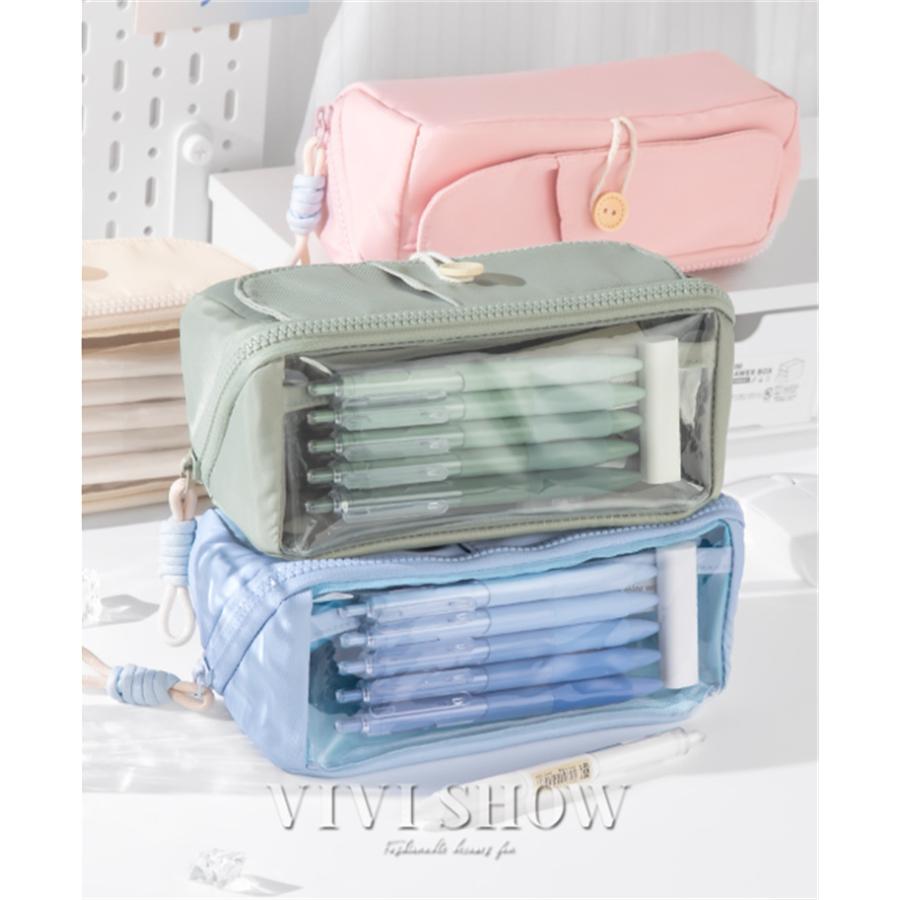 筆箱 ペンケース 大容量 仕切り おしゃれ シンプル 高校 中学 小学校