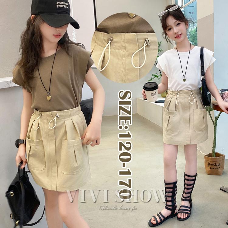 子供服 セットアップ 学生 女の子 半袖Tシャツ スカート 子ども服 上下
