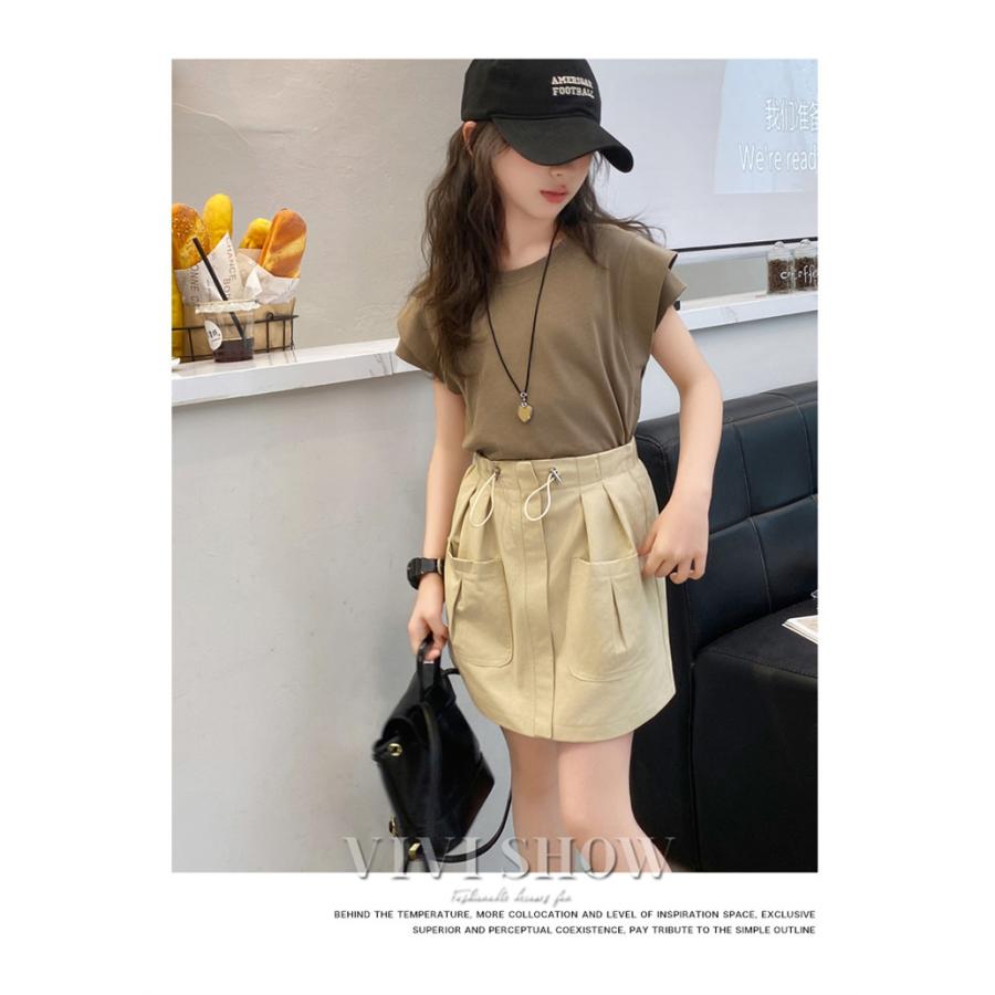 子供服 セットアップ 学生 女の子 半袖Tシャツ スカート 子ども服 上下