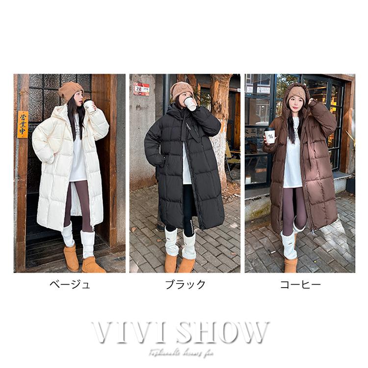 中綿ジャケット レディース 中綿コート ロング フード付き 立ち襟
