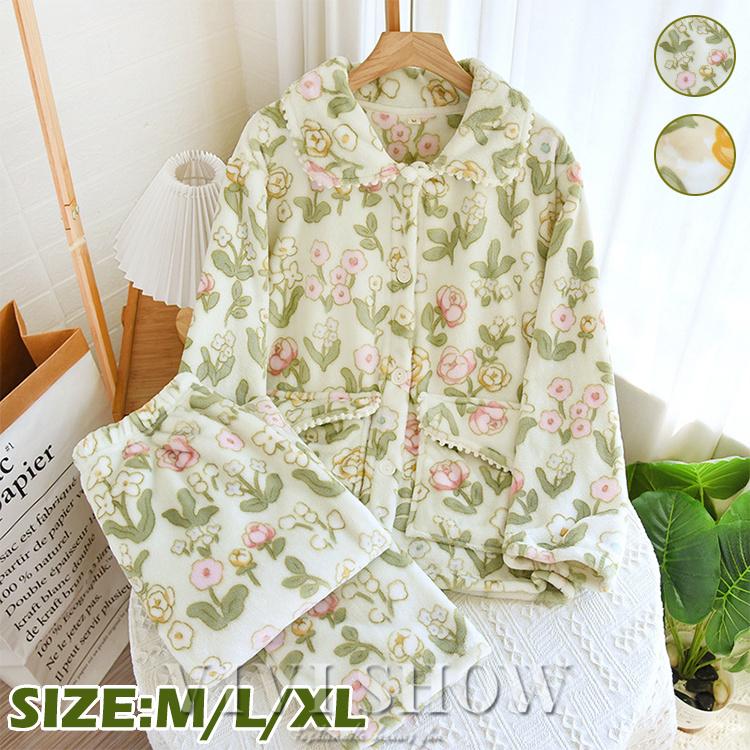 パジャマ レディース ルームウエア 部屋着 ナイトウエア 長袖 秋冬