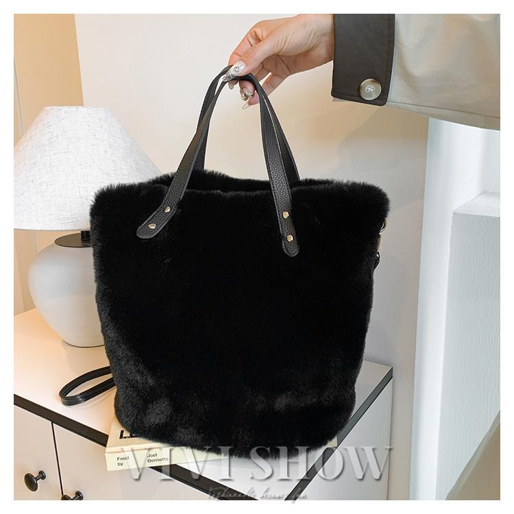 ムートン羊毛ファー付きバッグ ムートン トートバッグ ファーバッグ 天然ムートン 羊革 毛皮