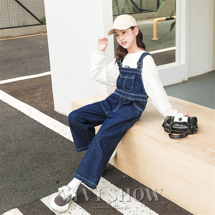 サロペット キッズ オーバーオール 子供服 ロングパンツ パンツ デニム