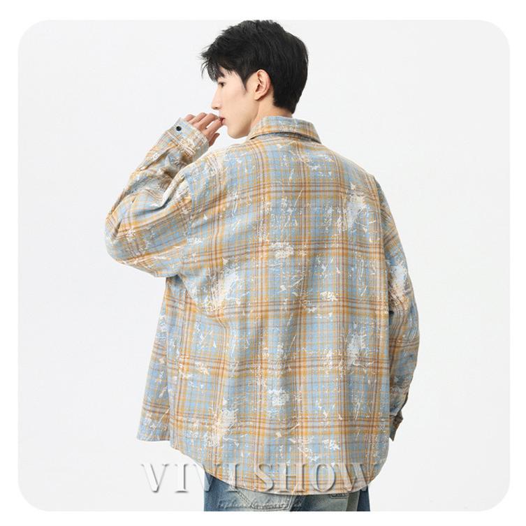 シャツ メンズ メンズシャツ 長袖シャツ カジュアルシャツ 柄シャツ