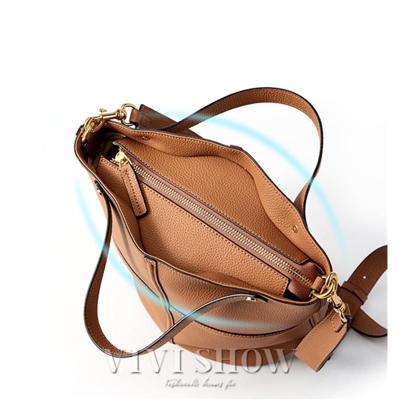 本革 ショルダーバッグ バッグ カバン 牛革 革 レディース レザー 女性 皮  大きめ A4 バッグ 軽い 肩掛け 旅行バッグ ハンドバッグの画像