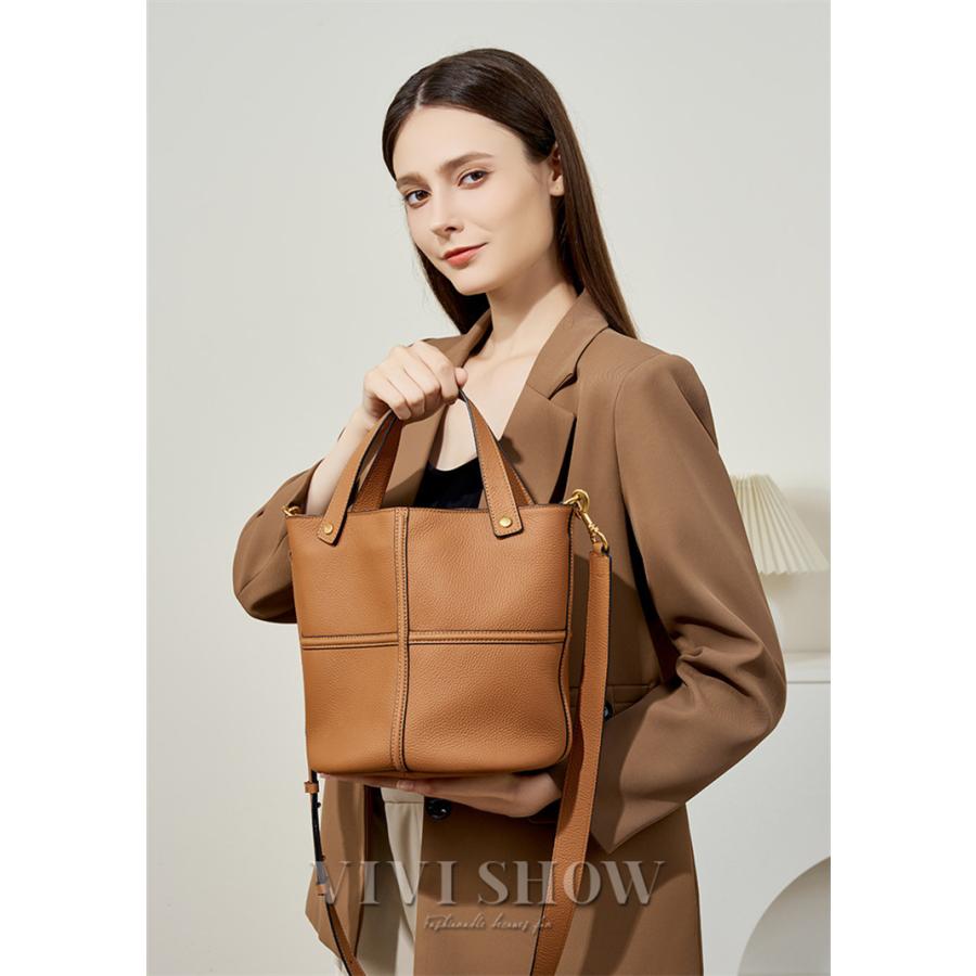 本革 ショルダーバッグ バッグ カバン 牛革 革 レディース レザー 女性 皮  大きめ A4 バッグ 軽い 肩掛け 旅行バッグ ハンドバッグの画像
