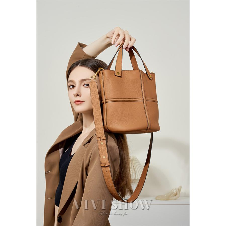 本革 ショルダーバッグ バッグ カバン 牛革 革 レディース レザー 女性 皮  大きめ A4 バッグ 軽い 肩掛け 旅行バッグ ハンドバッグの画像