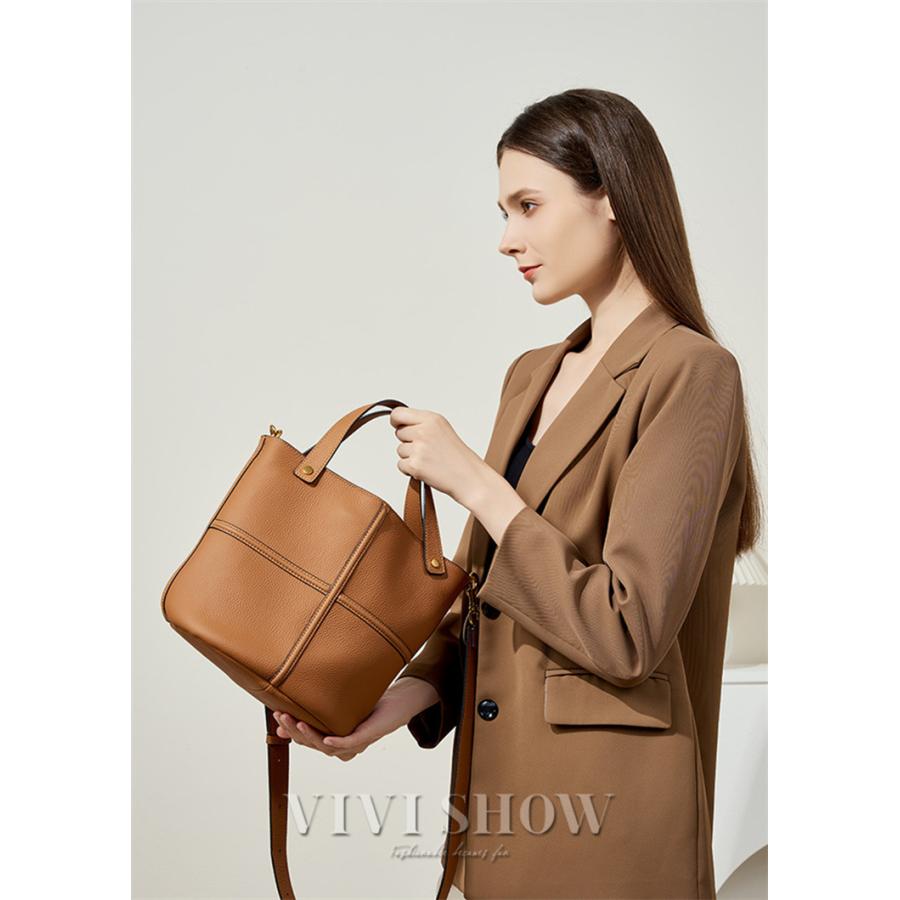 本革 ショルダーバッグ バッグ カバン 牛革 革 レディース レザー 女性 皮  大きめ A4 バッグ 軽い 肩掛け 旅行バッグ ハンドバッグの画像